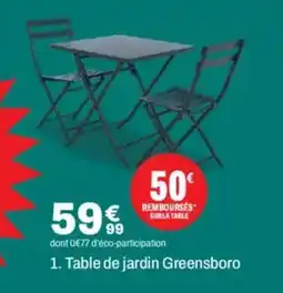 BUT Table de jardin Greensboro offre