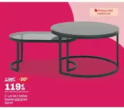 BUT Lot de 2 tables basses gigognes Spirot offre