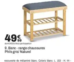 BUT Banc-range chaussures Phils gris/ Naturel offre