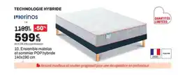BUT MERINOS Ensemble matelas et sommier POP hybride offre