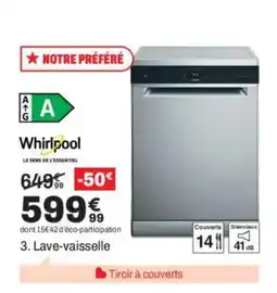 BUT WHIRLPOOL Lave-vaisselle offre