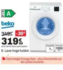 BUT BEKO Lave-linge hublot offre