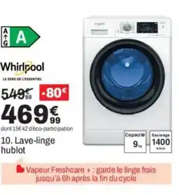 BUT WHIRLPOOL Lave-linge hublot offre