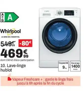 BUT WHIRLPOOL Lave-linge hublot offre