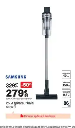 BUT SAMSUNG Aspirateur balai sans fil offre