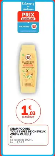Utile U Shampooing tous types de cheveux ceuf & vanille offre