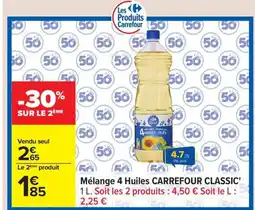 Carrefour CARREFOUR CLASSIC Mélange 4 Huiles offre