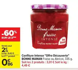 Carrefour BONNE MAMAN Confiture Intense Offre Découverte offre