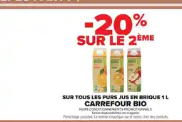 Carrefour CARREFOUR BIO Sur tous les purs jus en brique offre