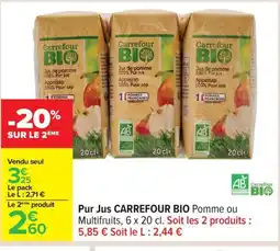 Carrefour CARREFOUR BIO Pur jus offre