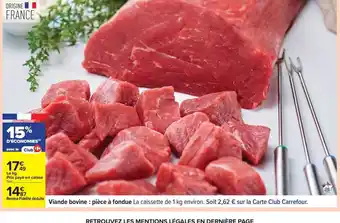 Carrefour Viande bovine: pièce à fondue offre