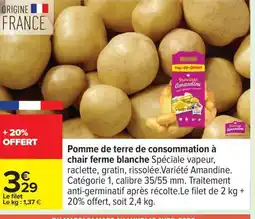 Carrefour Pomme de terre de consommation à chair ferme blanche offre
