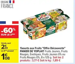 Carrefour PANIER DE YOPLAIT F Yaourts aux Fruits Offre Découverte offre