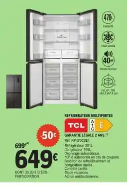 E.Leclerc Réfrigérateur multiportes offre