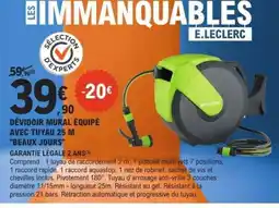 E.Leclerc DÉVIDOIR MURAL ÉQUIPÉ AVEC TUYAU 25 M BEAUX JOURS offre
