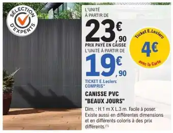 E.Leclerc CANISSE PVC 'BEAUX JOURS' offre