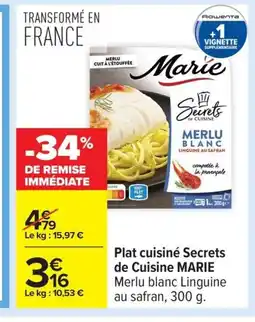 Carrefour MARIE Plat cuisiné Secrets de Cuisine offre