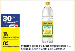 Carrefour SAAS Vinaigre blanc 6° offre