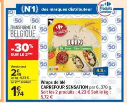 Carrefour CARREFOUR SENSATION Wraps de blé offre