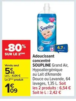 Carrefour SOUPLINE Adoucissant concentré offre