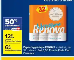 Carrefour RENOA Papier hygiénique offre