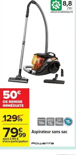 Carrefour ROWENTA Aspirateur sans sac offre
