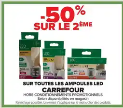Carrefour CARREFOUR Sur toutes les ampoules led offre