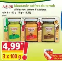 Norma Alelor - moutarde coffret du terroir ail des ours, piment d'espelette, noix 3 x 100 g (1 kg = 16,63) offre