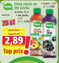 Norma Trimm - sirop cassis ou thé pêche offre