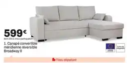 BUT Canapé convertible méridienne réversible Broadway II offre