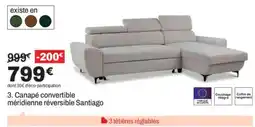 BUT Canapé convertible méridienne réversible Santiago offre