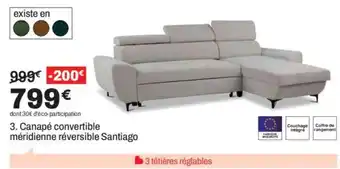 BUT Canapé convertible méridienne réversible Santiago offre