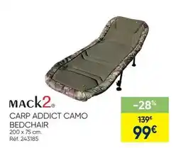 Pacific Pêche Carp addict camo bedchair offre