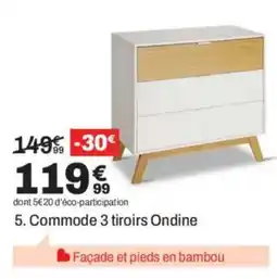 BUT Commode 3 tiroirs Ondine offre