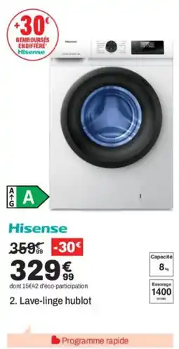 BUT HISENSE Lave-linge hublot offre