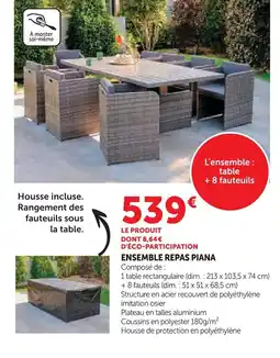 Super U Ensemble repas piana offre