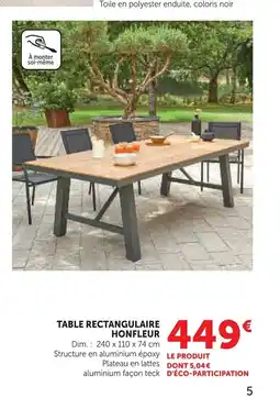 Super U Table rectangulaire honfleur offre