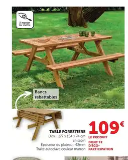 Super U Table forestiere offre