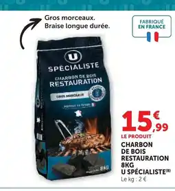 Super U Charbon de bois restauration offre