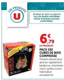 Super U Pack 192 cubes de bois compresse offre