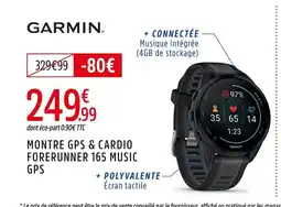 Intersport GARMIN Montre gps & cardio forerunner 165 music gps offre