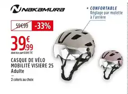 Intersport NAKAMURA Casque de vélo mobilité visiere 25 adulte offre