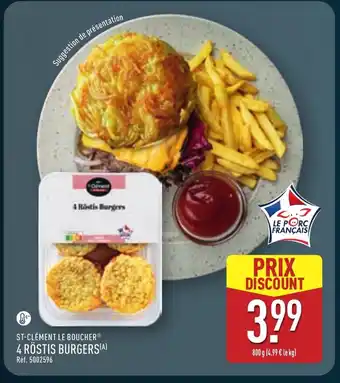 ALDI ST-CLÉMENT LE BOUCHER 4 röstis burgers offre