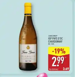ALDI JEAN GINER Igp pays d'oc chardonnay offre