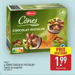 ALDI MUCCI 6 cônes chocolat-pistache offre