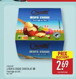 ALDI CHOCEUR 4 œufs coque chocolat offre