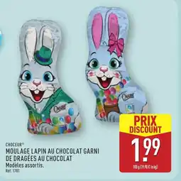ALDI CHOCEUR Moulage lapin au chocolat garni de dragées au chocolat offre