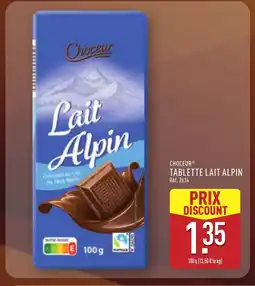 ALDI CHOCEUR Tablette lait alpin offre