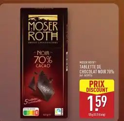 ALDI MOSER ROTH Tablette de chocolat noir 70% offre