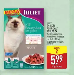 ALDI JULIET Émincés pour chat adulte offre